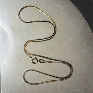 14K Solid Gold Estate Vintage Wheat Palm 16” Necklace 3.7g 585 Italy